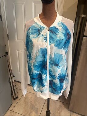 Fabletics Light Blue Floral Jacket